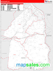 Boyd County, KY Zip Code Wall Map