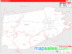 Boyle County, KY Zip Code Wall Map