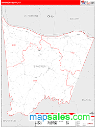 Bracken County, KY Zip Code Wall Map