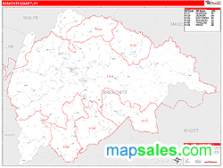 Breathitt County, KY Zip Code Wall Map