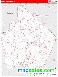 Breckinridge County, KY Zip Code Wall Map