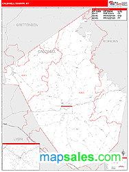 Caldwell County, KY Zip Code Wall Map