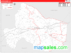 Carter County, KY Zip Code Wall Map