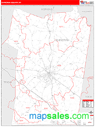 Christian County, KY Zip Code Wall Map