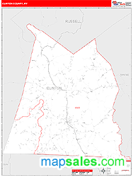 Clinton County, KY Zip Code Wall Map