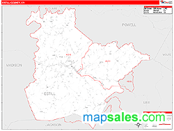 Estill County, KY Zip Code Wall Map