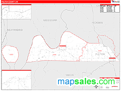 Fulton County, KY Zip Code Wall Map