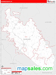 Garrard County, KY Zip Code Wall Map