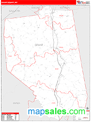 Grant County, KY Zip Code Wall Map