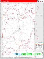 Graves County, KY Zip Code Wall Map