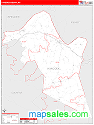 Hancock County, KY Zip Code Wall Map