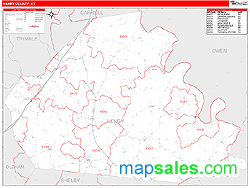 Henry County, KY Zip Code Wall Map