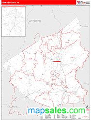 Hopkins County, KY Zip Code Wall Map