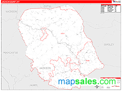 Jackson County, KY Zip Code Wall Map