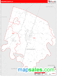 Jessamine County, KY Zip Code Wall Map