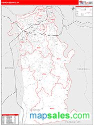 Kenton County, KY Zip Code Wall Map