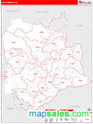 Knott County, KY Zip Code Wall Map