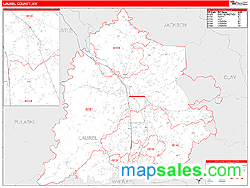 Laurel County, KY Wall Map