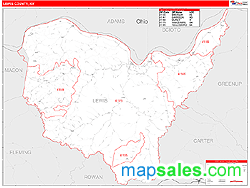 Lewis County, KY Zip Code Wall Map