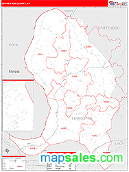 Livingston County, KY Zip Code Wall Map