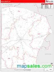 Logan County, KY Zip Code Wall Map