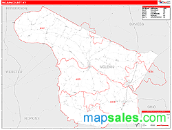 McLean County, KY Zip Code Wall Map