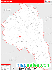 Magoffin County, KY Zip Code Wall Map