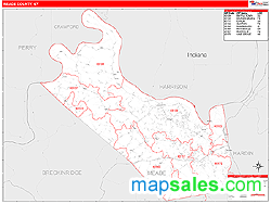 Meade County, KY Zip Code Wall Map