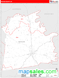 Mercer County, KY Zip Code Wall Map