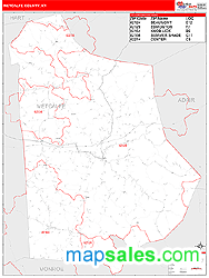 Metcalfe County, KY Zip Code Wall Map