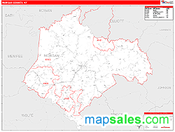 Morgan County, KY Zip Code Wall Map