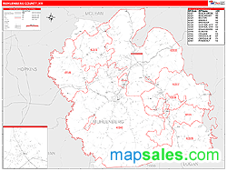 Muhlenberg County, KY Zip Code Wall Map