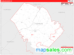 Nicholas County, KY Zip Code Wall Map