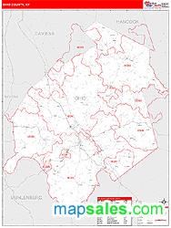 Ohio County, KY Wall Map