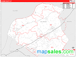 Oldham County, KY Zip Code Wall Map