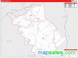 Owen County, KY Zip Code Wall Map