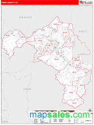 Perry County, KY Zip Code Wall Map