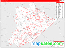 Pike County, KY Zip Code Wall Map