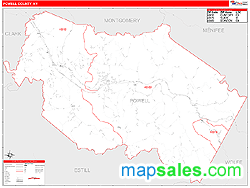 Powell County, KY Zip Code Wall Map