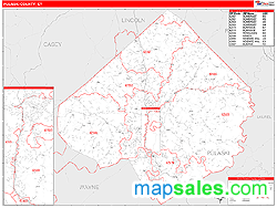 Pulaski County, KY Zip Code Wall Map