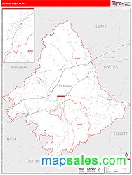 Rowan County, KY Zip Code Wall Map