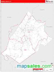 Russell County, KY Zip Code Wall Map