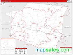 Shelby County, KY Zip Code Wall Map