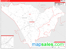 Taylor County, KY Wall Map