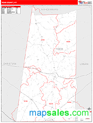 Todd County, KY Zip Code Wall Map