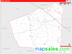 Trigg County, KY Zip Code Wall Map