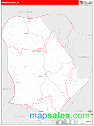 Trimble County, KY Zip Code Wall Map