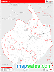 Union County, KY Zip Code Wall Map