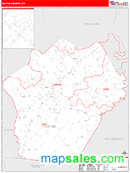 Wayne County, KY Zip Code Wall Map