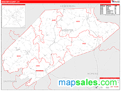 Webster County, KY Zip Code Wall Map